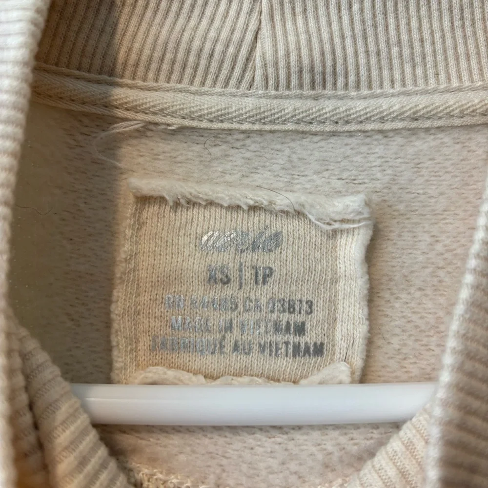 aerie The Sweat Everyday Cozy Mock Neck Sweatshirt Colorado Cream Neutral XS - Picture 8 of 11